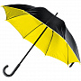 картинка Зонт-трость с двойным куполом, черный с желтым от магазина Одежда+