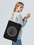 картинка Холщовая сумка Chakraday, черная с белыми ручками от магазина Одежда+