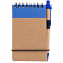 картинка Блокнот на кольцах Eco Note с ручкой, синий от магазина Одежда+