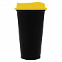 картинка Стакан с крышкой Color Cap Black, черный с желтым от магазина Одежда+