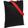 картинка Холщовая сумка BrighTone, черная с красными ручками от магазина Одежда+