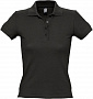картинка Рубашка поло женская People 210, черная от магазина Одежда+