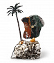 картинка Часы «Пальмовый рай» из яшмы с бронзой от магазина Одежда+