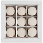 картинка Набор из 9 пирожных макарон, в коробке с окошком от магазина Одежда+