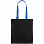 картинка Холщовая сумка BrighTone, черная с ярко-синими ручками от магазина Одежда+