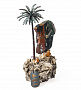 картинка Часы «Пальмовый рай» из яшмы с бронзой от магазина Одежда+