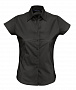 картинка Рубашка женская с коротким рукавом Excess, черная от магазина Одежда+
