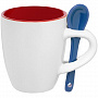 картинка Кофейная кружка Pairy с ложкой, красная с синей от магазина Одежда+
