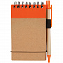 картинка Блокнот на кольцах Eco Note с ручкой, темно-оранжевый от магазина Одежда+