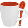 картинка Кофейная кружка Pairy с ложкой, оранжевая от магазина Одежда+