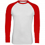 картинка Футболка мужская с длинным рукавом Funky Lsl, белая с красным от магазина Одежда+