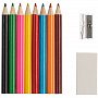 картинка Набор Hobby с цветными карандашами, ластиком и точилкой, синий, уценка от магазина Одежда+