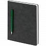 картинка Ежедневник Magnet Chrome с ручкой, серый с зеленым от магазина Одежда+