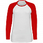 картинка Футболка женская с длинным рукавом Milky Lsl, белая с красным от магазина Одежда+