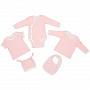 картинка Нагрудник детский Baby Prime, розовый с молочно-белым от магазина Одежда+