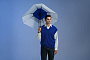 картинка Квадратный зонт-трость Octagon, синий с белым от магазина Одежда+