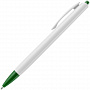 картинка Ручка шариковая Tick, белая с зеленым от магазина Одежда+