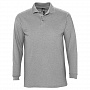 картинка Рубашка поло мужская с длинным рукавом Winter II 210 серый меланж от магазина Одежда+