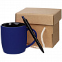 картинка Набор Color Block: кружка и ручка, синий с черный от магазина Одежда+