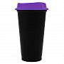 картинка Стакан с крышкой Color Cap Black, черный с фиолетовым от магазина Одежда+