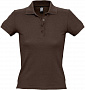 картинка Рубашка поло женская People 210, шоколадно-коричневая от магазина Одежда+