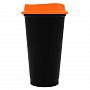 картинка Стакан с крышкой Color Cap Black, черный с оранжевым от магазина Одежда+