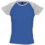 картинка Футболка женская Milky 150, ярко-синяя с серым меланжем от магазина Одежда+