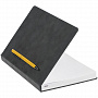 картинка Ежедневник Magnet Chrome с ручкой, серый с желтым от магазина Одежда+