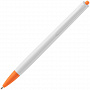 картинка Ручка шариковая Tick, белая с оранжевым от магазина Одежда+