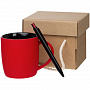картинка Набор Color Block: кружка и ручка, красный с черным от магазина Одежда+