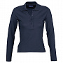 картинка Рубашка поло женская с длинным рукавом Podium 210 темно-синяя от магазина Одежда+