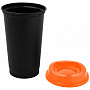 картинка Стакан с крышкой Color Cap Black, черный с оранжевым от магазина Одежда+