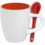 картинка Кофейная кружка Pairy с ложкой, оранжевая с красной от магазина Одежда+