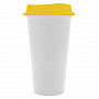 картинка Стакан с крышкой Color Cap White, белый с желтым от магазина Одежда+