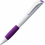 картинка Ручка шариковая Grip, белая с фиолетовым от магазина Одежда+