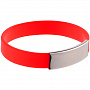 картинка Силиконовый браслет Brisky с металлическим шильдом, красный от магазина Одежда+