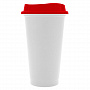 картинка Стакан с крышкой Color Cap White, белый с красным от магазина Одежда+