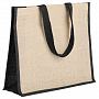 картинка Холщовая сумка для покупок Bagari с черной отделкой от магазина Одежда+