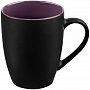 картинка Кружка Bright Tulip, матовая, черная с фиолетовым от магазина Одежда+