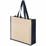 картинка Холщовая сумка для покупок Bagari с синей отделкой от магазина Одежда+